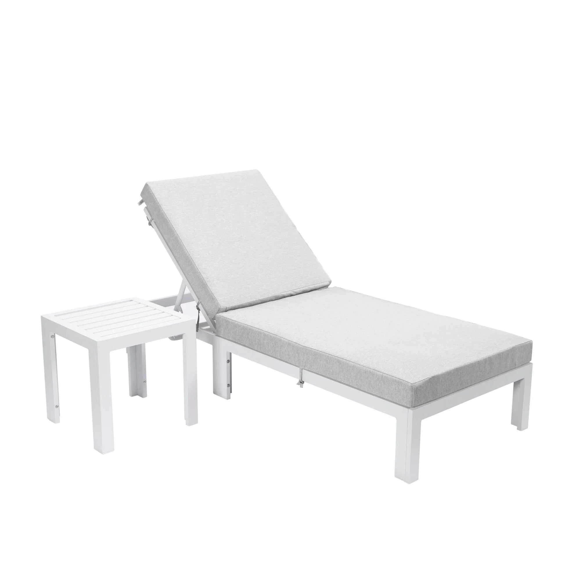 Chelsea Outdoor Chaise Lounge Chair With Side Table and Removable Cushions - Elax Furniture