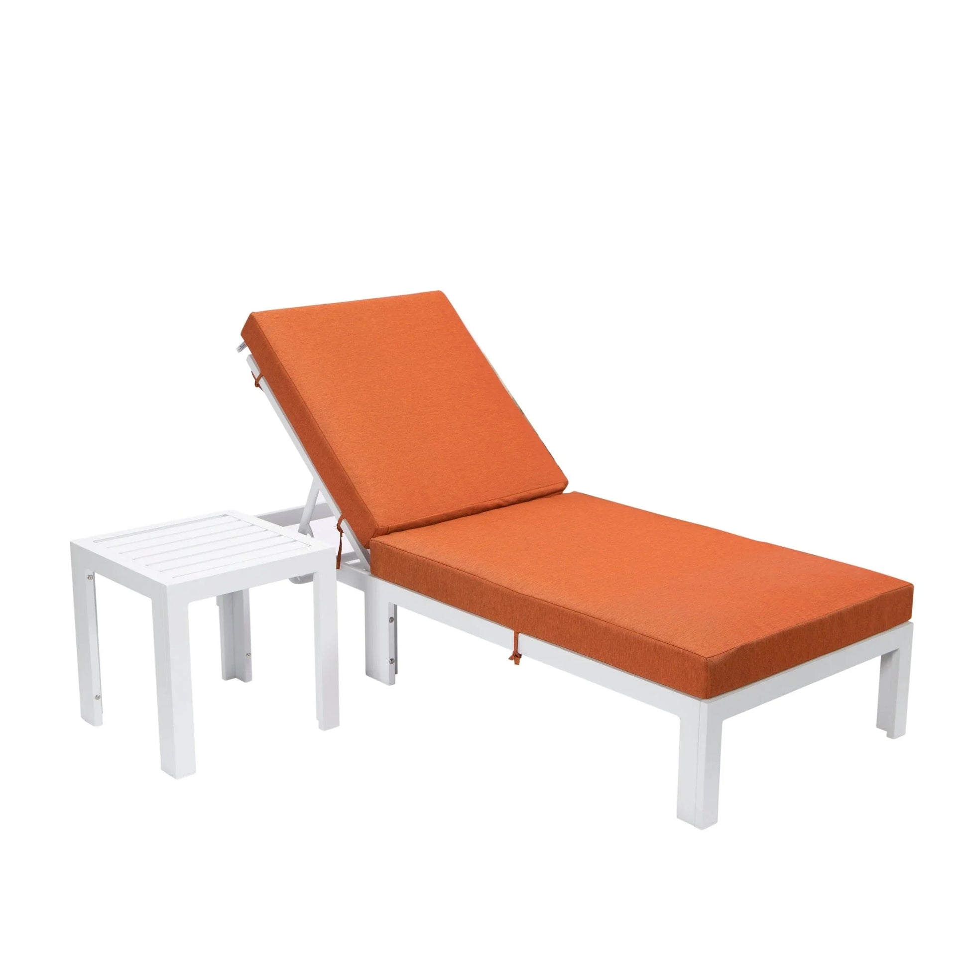 Chelsea Outdoor Chaise Lounge Chair With Side Table and Removable Cushions - Elax Furniture