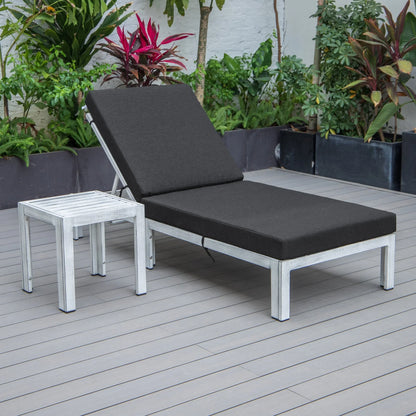 Chelsea Outdoor Chaise Lounge Chair With Side Table and Removable Cushions - Elax Furniture