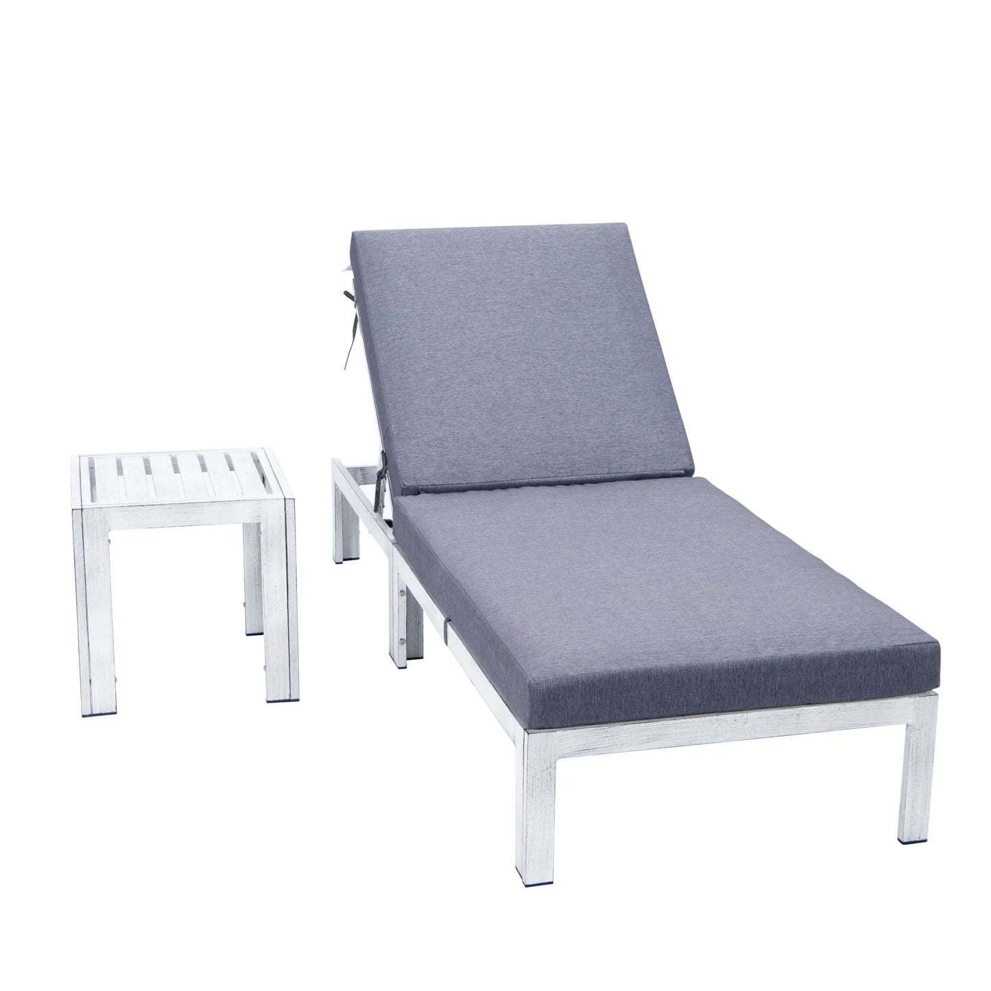 Chelsea Outdoor Chaise Lounge Chair With Side Table and Removable Cushions - Elax Furniture