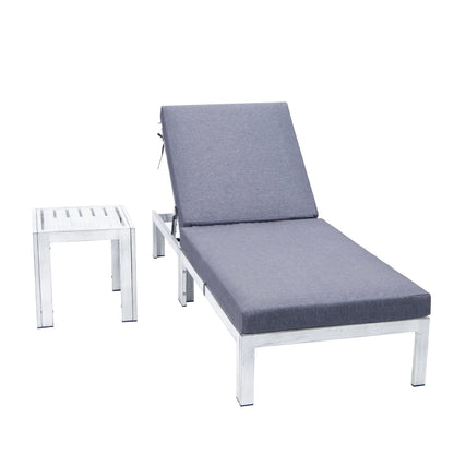 Chelsea Outdoor Chaise Lounge Chair With Side Table and Removable Cushions - Elax Furniture
