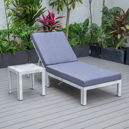 Chelsea Outdoor Chaise Lounge Chair With Side Table and Removable Cushions - Elax Furniture