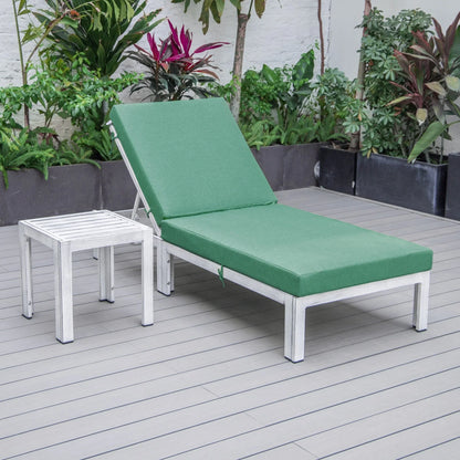 Chelsea Outdoor Chaise Lounge Chair With Side Table and Removable Cushions - Elax Furniture