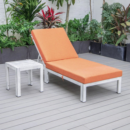 Chelsea Outdoor Chaise Lounge Chair With Side Table and Removable Cushions - Elax Furniture