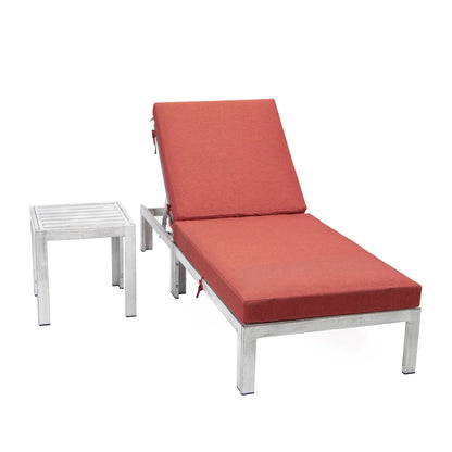 Chelsea Outdoor Chaise Lounge Chair With Side Table and Removable Cushions - Elax Furniture