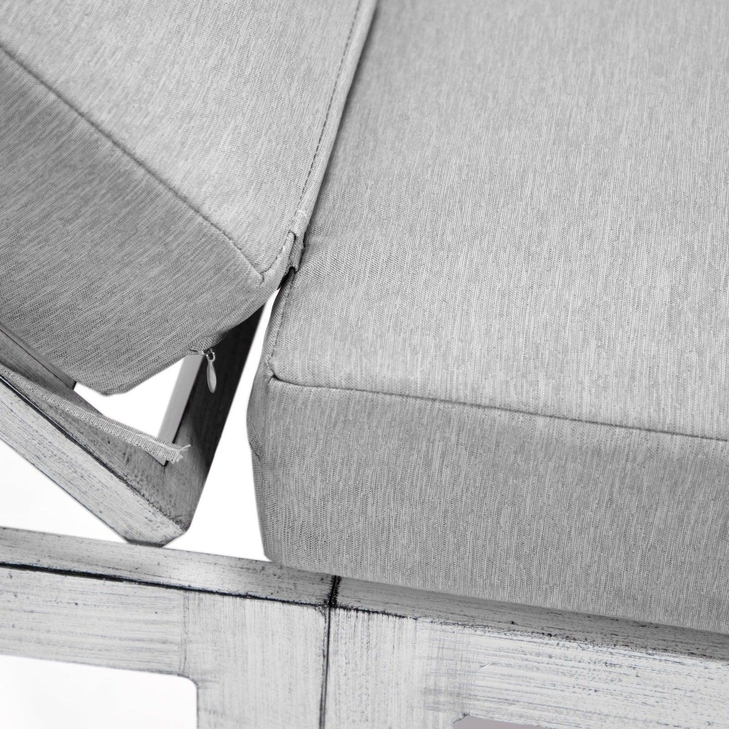 Chelsea Modern Outdoor Weathered Grey Chaise Lounge With Side Table & Cushions Set of Two - Elax Furniture