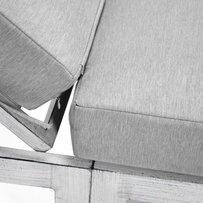 Chelsea Modern Outdoor Weathered Grey Chaise Lounge With Side Table & Cushions Set of Two - Elax Furniture