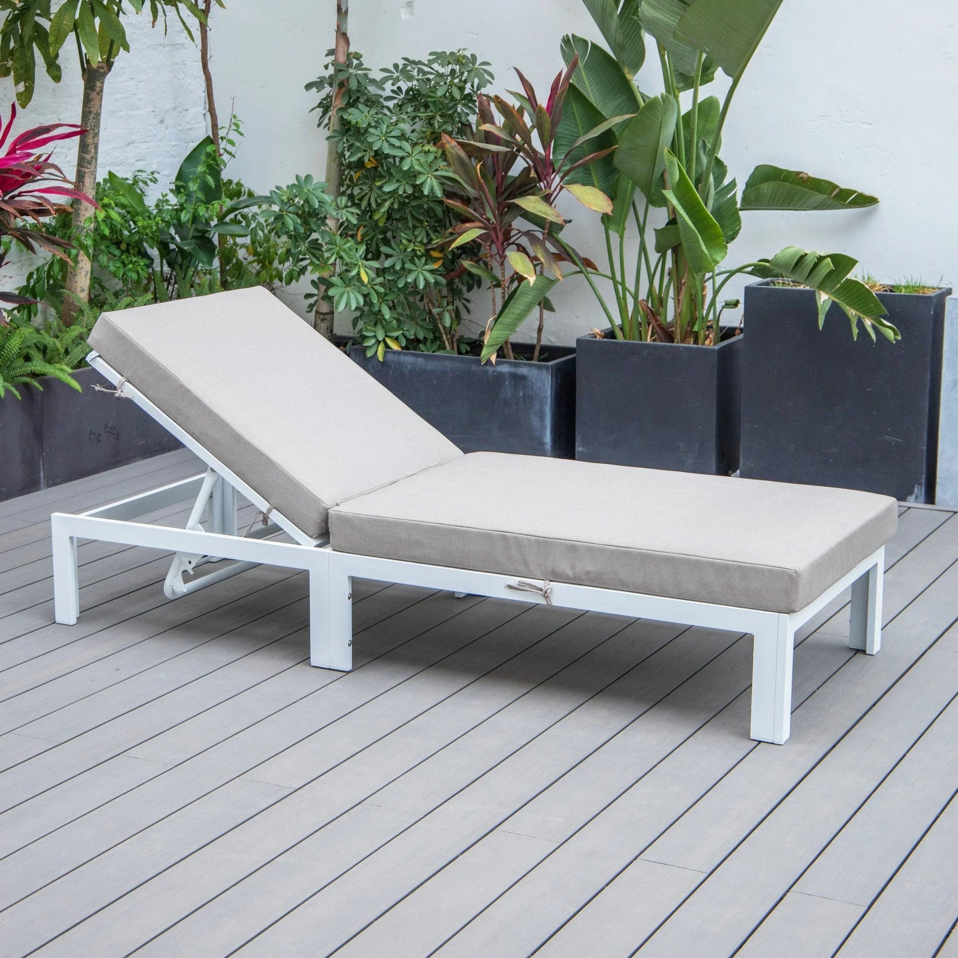 Chelsea Aluminum Outdoor Chaise Lounge Chair with Removable Cushions - Elax Furniture