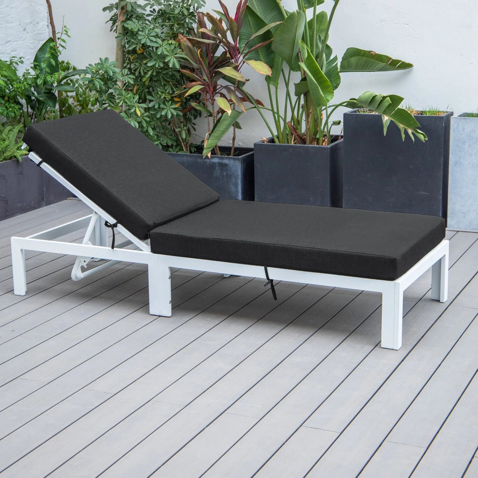 Chelsea Aluminum Outdoor Chaise Lounge Chair with Removable Cushions - Elax Furniture