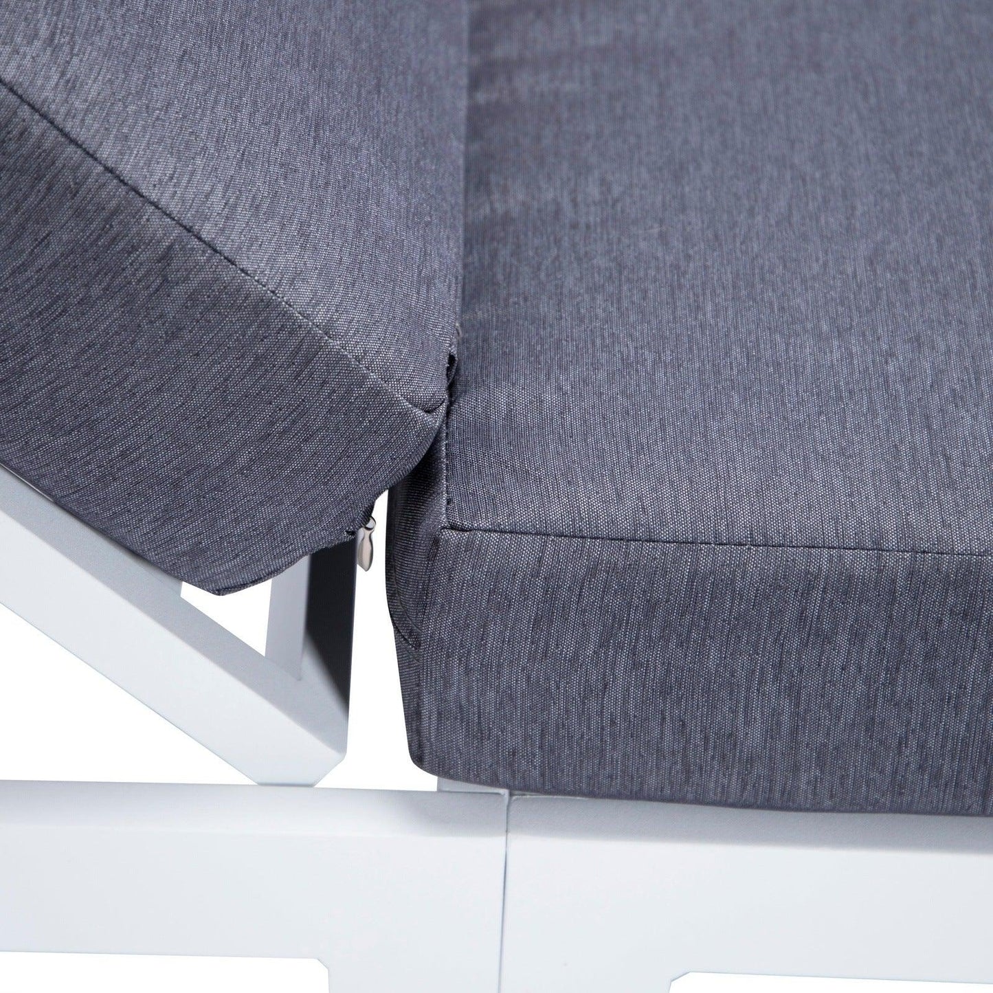 Chelsea Modern Outdoor White Chaise Lounge Chair With Cushions Set of 2 - Elax Furniture