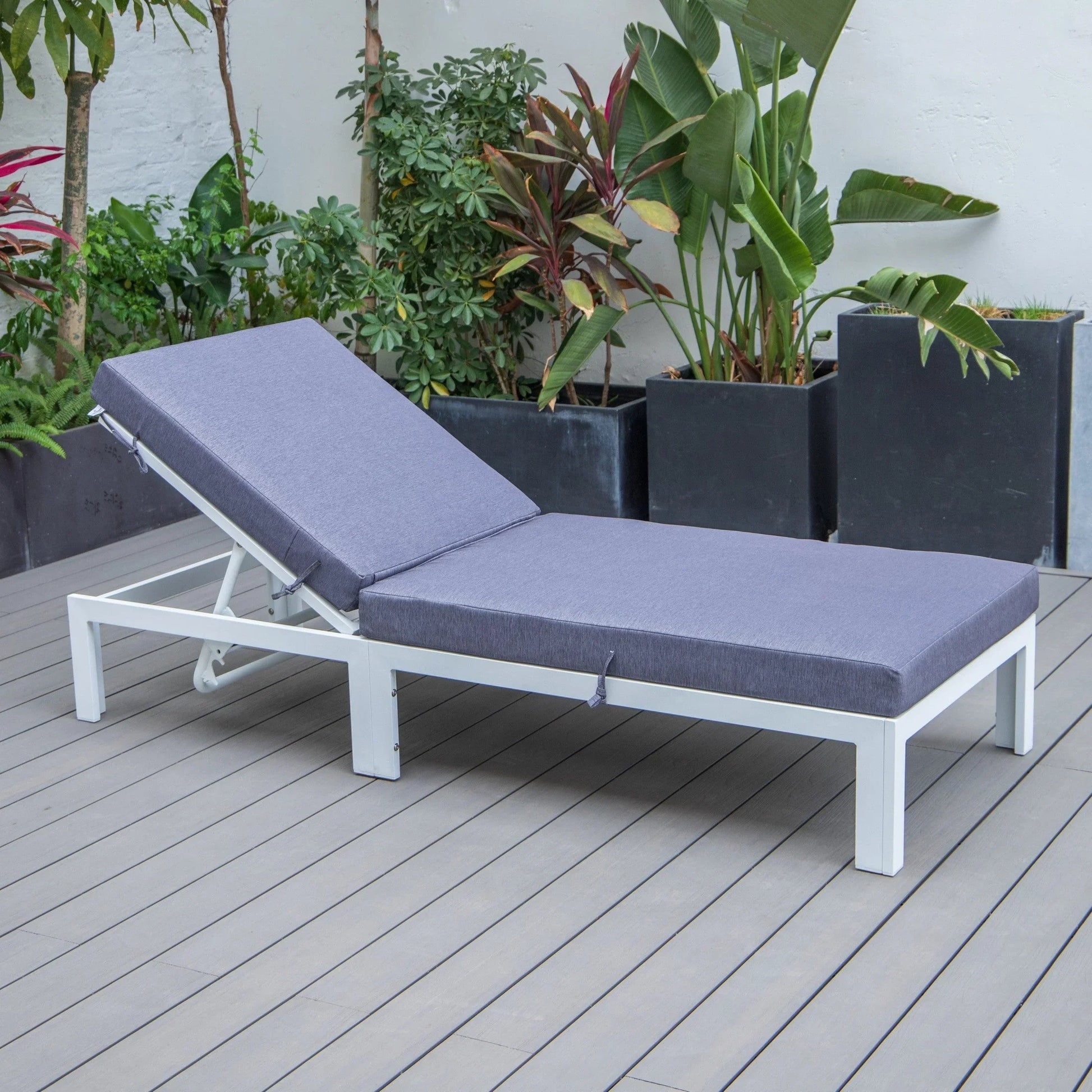Chelsea Aluminum Outdoor Chaise Lounge Chair with Removable Cushions - Elax Furniture