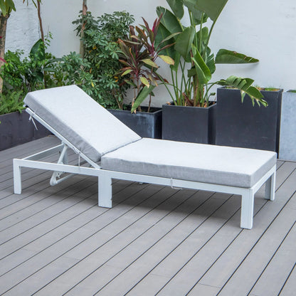 Chelsea Aluminum Outdoor Chaise Lounge Chair with Removable Cushions - Elax Furniture