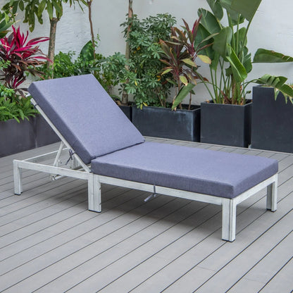 Chelsea Modern Outdoor Weathered Grey Chaise Lounge Chair With Cushions Set of 2 - Elax Furniture