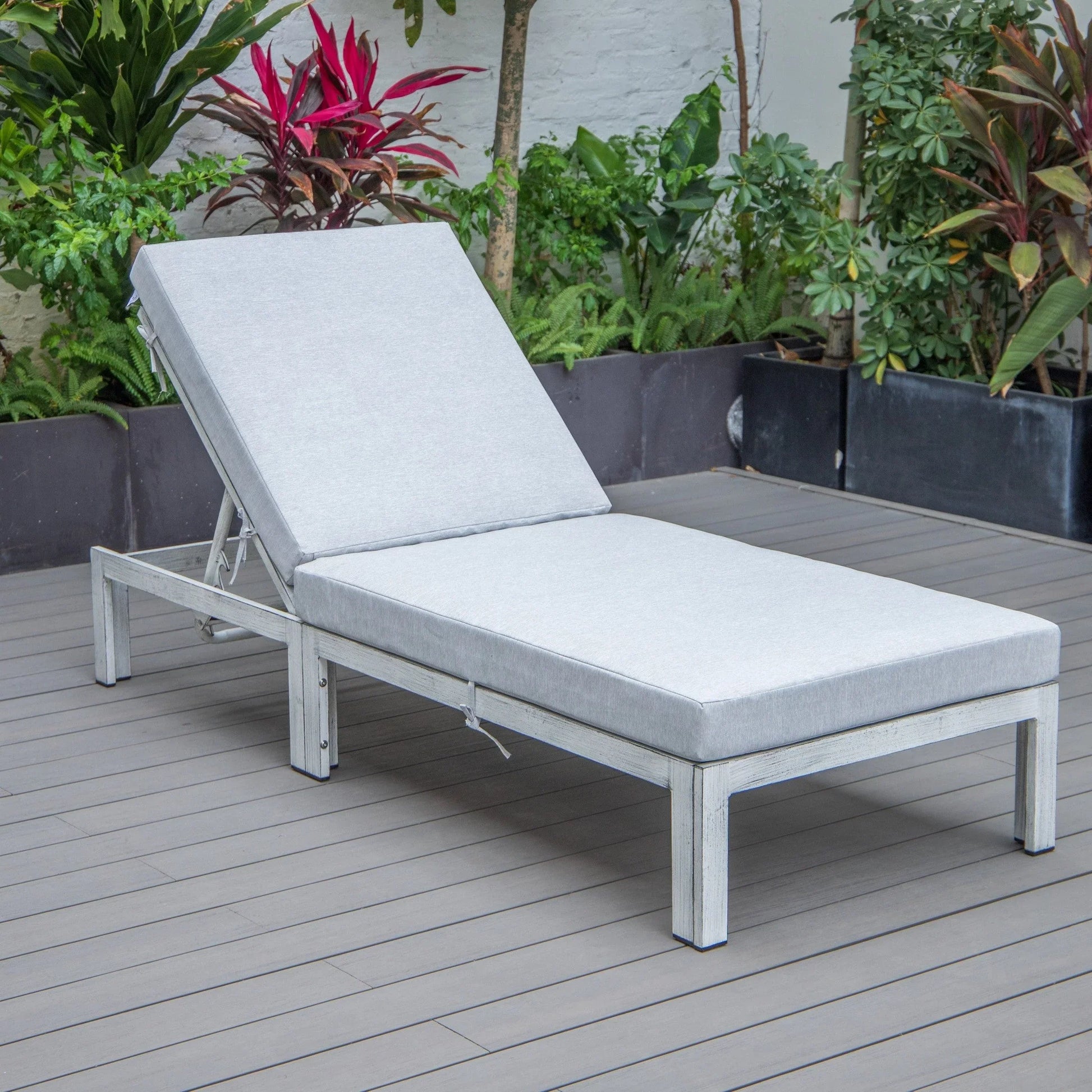 Chelsea Aluminum Outdoor Chaise Lounge Chair with Removable Cushions - Elax Furniture
