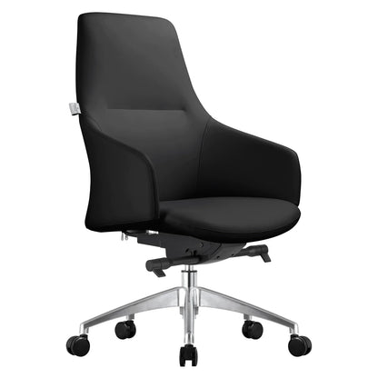 Celeste Office Chair in Upholstered Leather with Swivel and Tilt Waterfall Seat Design - Elax Furniture