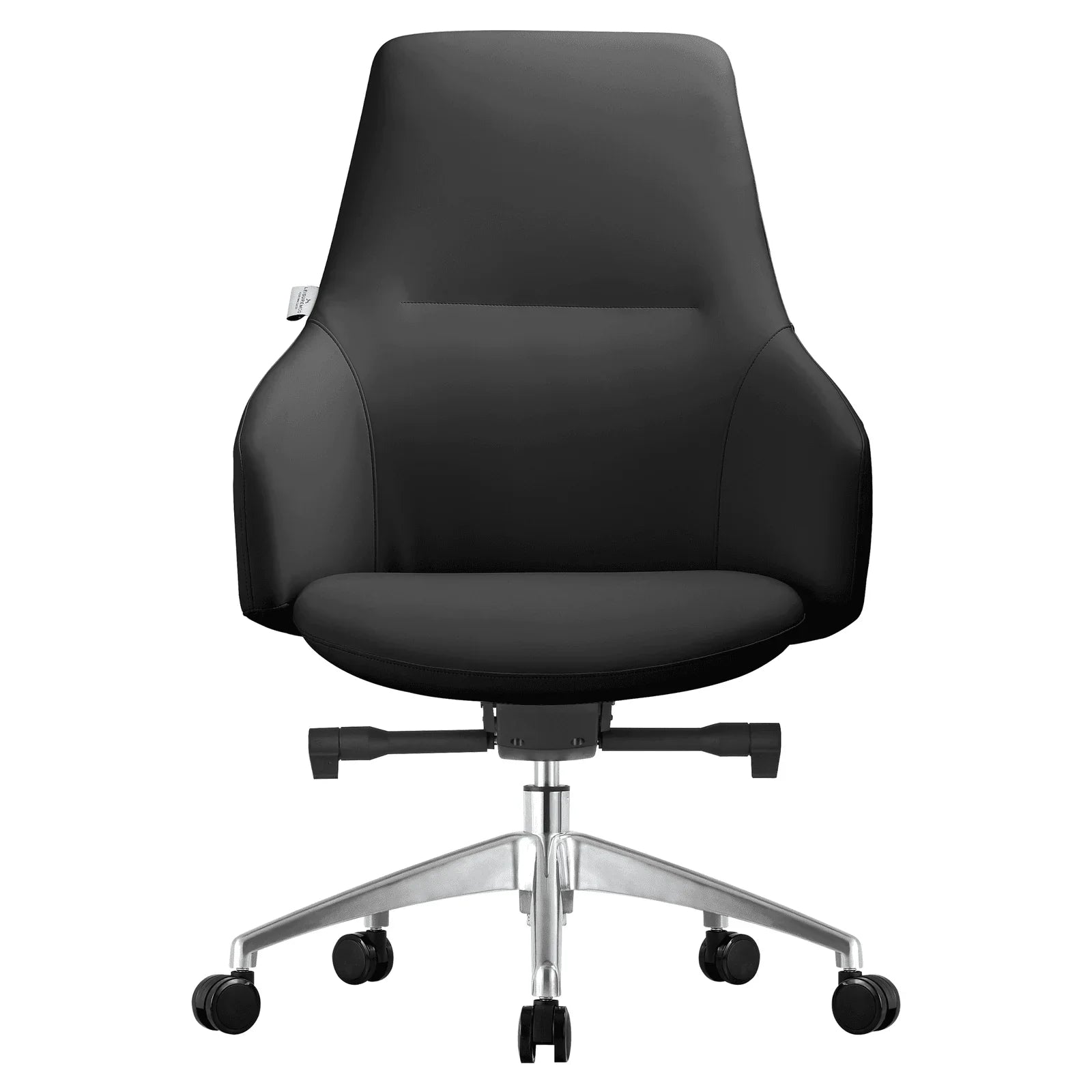 Celeste Office Chair in Upholstered Leather with Swivel and Tilt Waterfall Seat Design - Elax Furniture