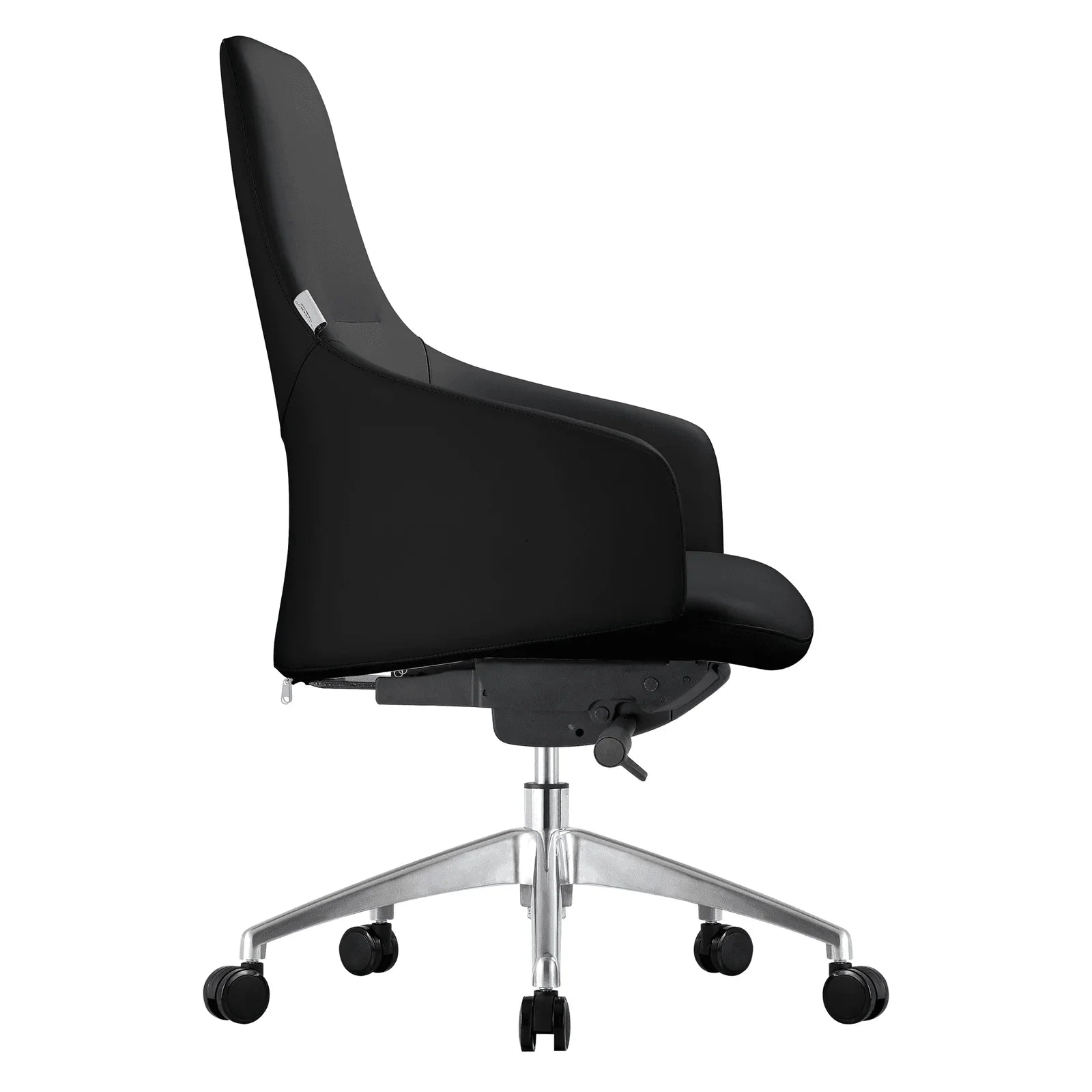 Celeste Office Chair in Upholstered Leather with Swivel and Tilt Waterfall Seat Design - Elax Furniture