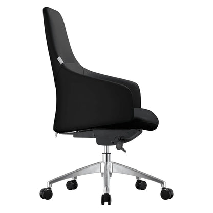 Celeste Office Chair in Upholstered Leather with Swivel and Tilt Waterfall Seat Design - Elax Furniture