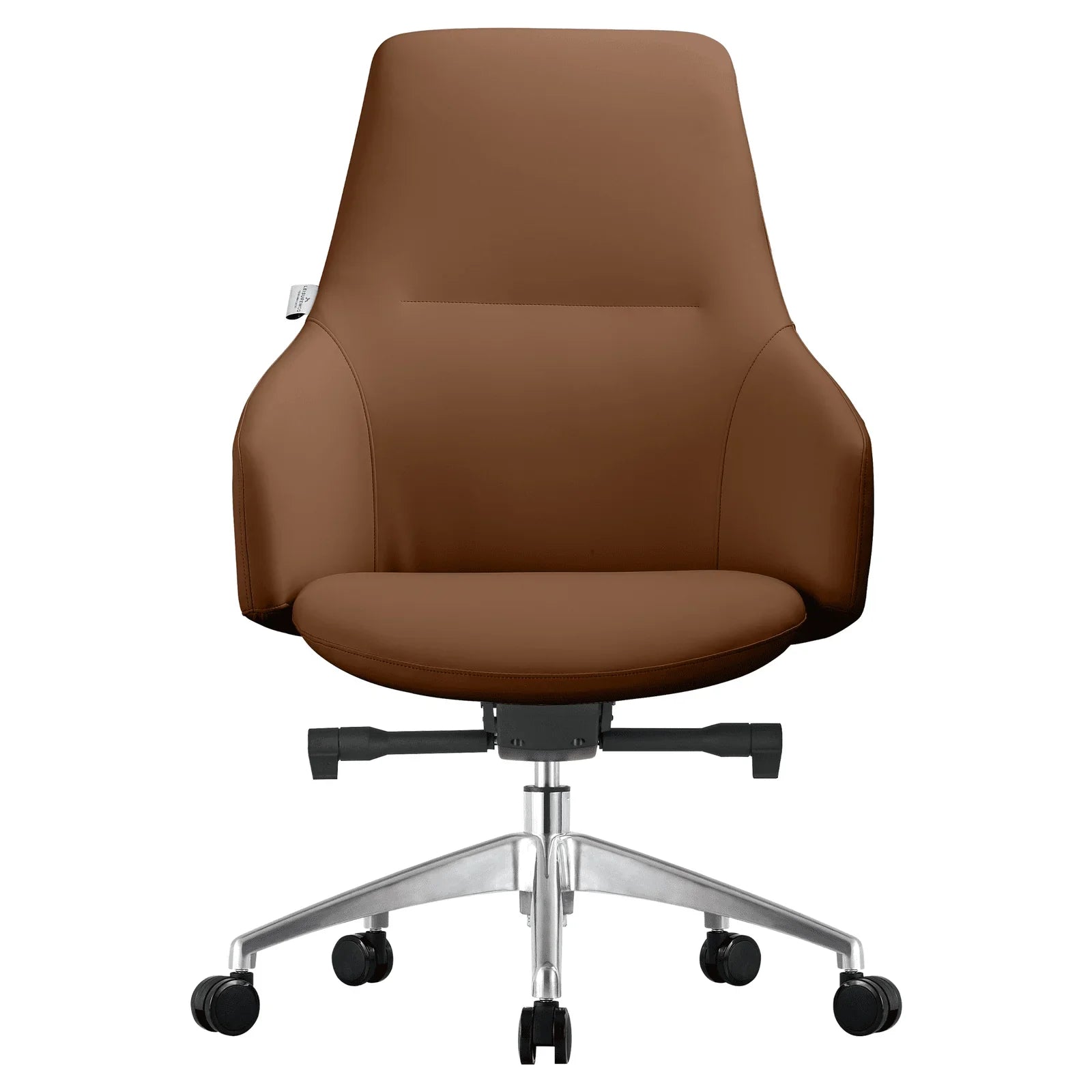 Celeste Office Chair in Upholstered Leather with Swivel and Tilt Waterfall Seat Design - Elax Furniture