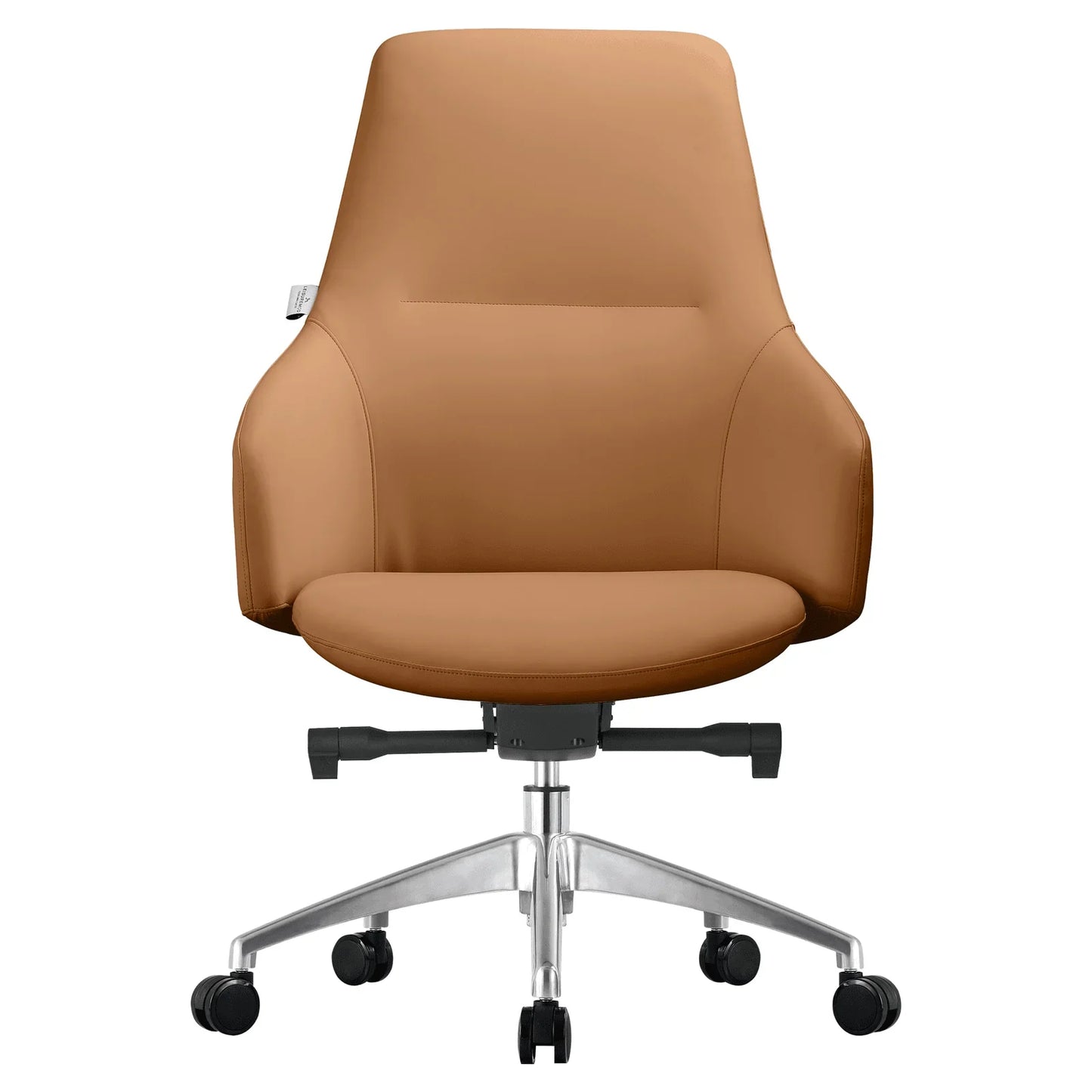 Celeste Office Chair in Upholstered Leather with Swivel and Tilt Waterfall Seat Design - Elax Furniture