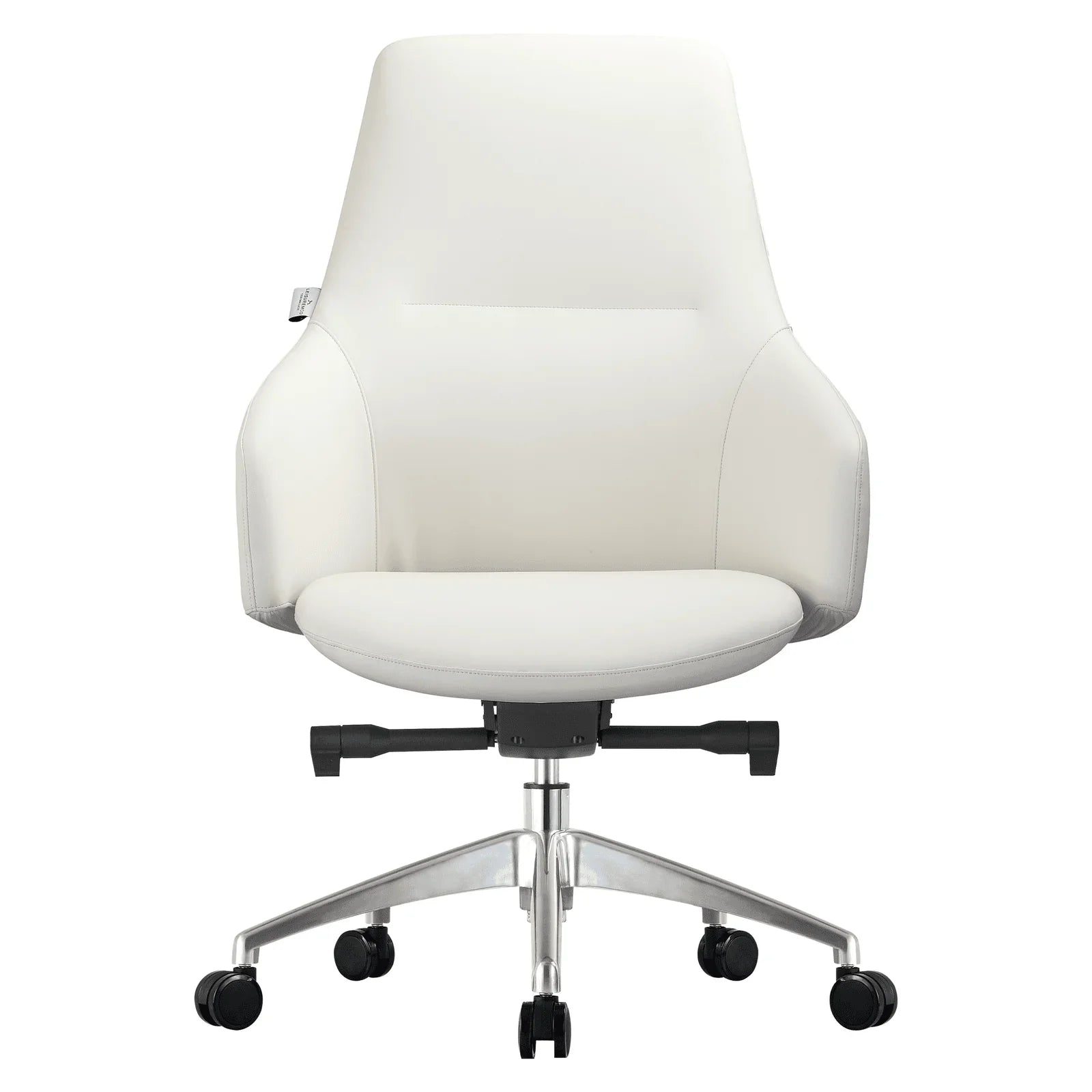 Celeste Office Chair in Upholstered Leather with Swivel and Tilt Waterfall Seat Design - Elax Furniture