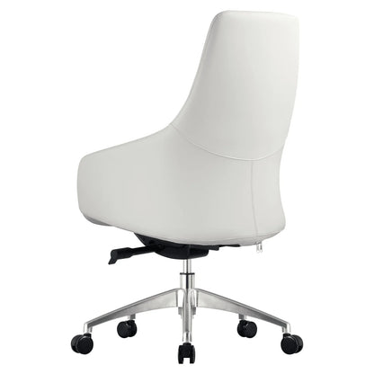 Celeste Office Chair in Upholstered Leather with Swivel and Tilt Waterfall Seat Design - Elax Furniture