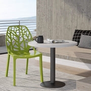 Cornelia Modern ABS Plastic Stackable Dining Chair with Cut-Out Tree Design Solid Green Dining Chair Leisuremod
