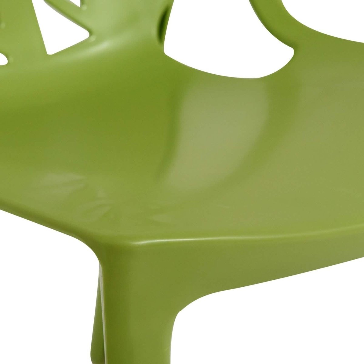 Cornelia Modern ABS Plastic Stackable Dining Chair with Cut-Out Tree Design Solid Green Dining Chair Leisuremod
