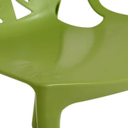 Cornelia Modern ABS Plastic Stackable Dining Chair with Cut-Out Tree Design Solid Green Dining Chair Leisuremod