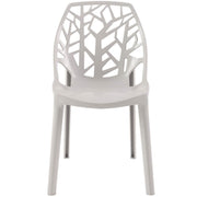 Cornelia Modern ABS Plastic Stackable Dining Chair with Cut-Out Tree Design Grey Dining Chair Leisuremod