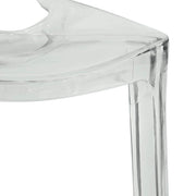 Cornelia Modern ABS Plastic Stackable Dining Chair with Cut-Out Tree Design Clear Dining Chair Leisuremod