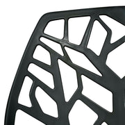 Cornelia Modern ABS Plastic Stackable Dining Chair with Cut-Out Tree Design Solid Black Dining Chair Leisuremod