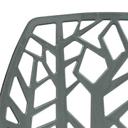 Cornelia Modern ABS Plastic Stackable Dining Chair with Cut-Out Tree Design Transparent Black Dining Chair Leisuremod