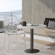 Cornelia Modern ABS Plastic Stackable Dining Chair with Cut-Out Tree Design Clear Dining Chair Leisuremod