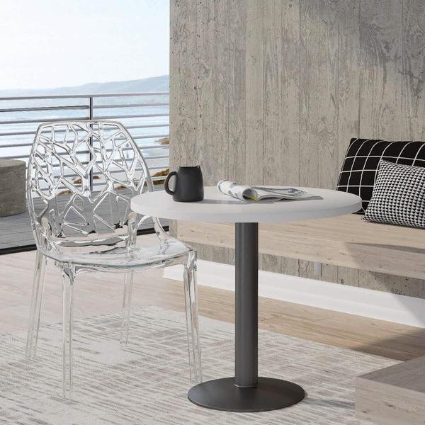 Cornelia Modern ABS Plastic Stackable Dining Chair with Cut-Out Tree Design
