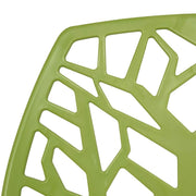 Cornelia Modern ABS Plastic Stackable Dining Chair with Cut-Out Tree Design Solid Green Dining Chair Leisuremod