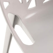 Cornelia Modern ABS Plastic Stackable Dining Chair with Cut-Out Tree Design Grey Dining Chair Leisuremod