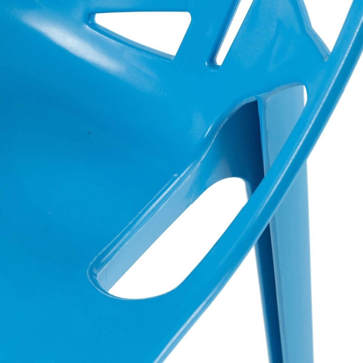 Cornelia Modern ABS Plastic Stackable Dining Chair with Cut-Out Tree Design Blue Dining Chair Leisuremod