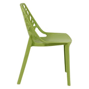 Cornelia Modern ABS Plastic Stackable Dining Chair with Cut-Out Tree Design Solid Green Dining Chair Leisuremod