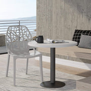Cornelia Modern ABS Plastic Stackable Dining Chair with Cut-Out Tree Design Grey Dining Chair Leisuremod