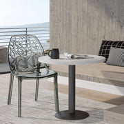 Cornelia Modern ABS Plastic Stackable Dining Chair with Cut-Out Tree Design Transparent Black Dining Chair Leisuremod