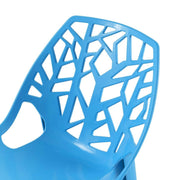 Cornelia Modern ABS Plastic Stackable Dining Chair with Cut-Out Tree Design Blue Dining Chair Leisuremod