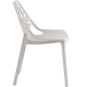Cornelia Modern ABS Plastic Stackable Dining Chair with Cut-Out Tree Design Grey Dining Chair Leisuremod