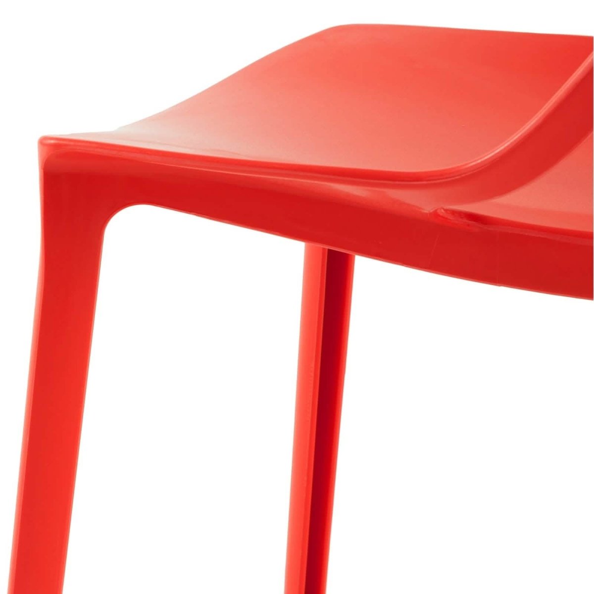 Cornelia Modern ABS Plastic Stackable Dining Chair with Cut-Out Tree Design Red Dining Chair Leisuremod