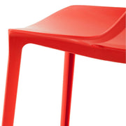 Cornelia Modern ABS Plastic Stackable Dining Chair with Cut-Out Tree Design Red Dining Chair Leisuremod