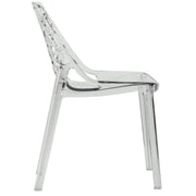 Cornelia Modern ABS Plastic Stackable Dining Chair with Cut-Out Tree Design Clear Dining Chair Leisuremod