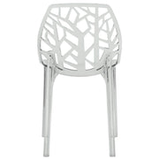 Cornelia Modern ABS Plastic Stackable Dining Chair with Cut-Out Tree Design Clear Dining Chair Leisuremod