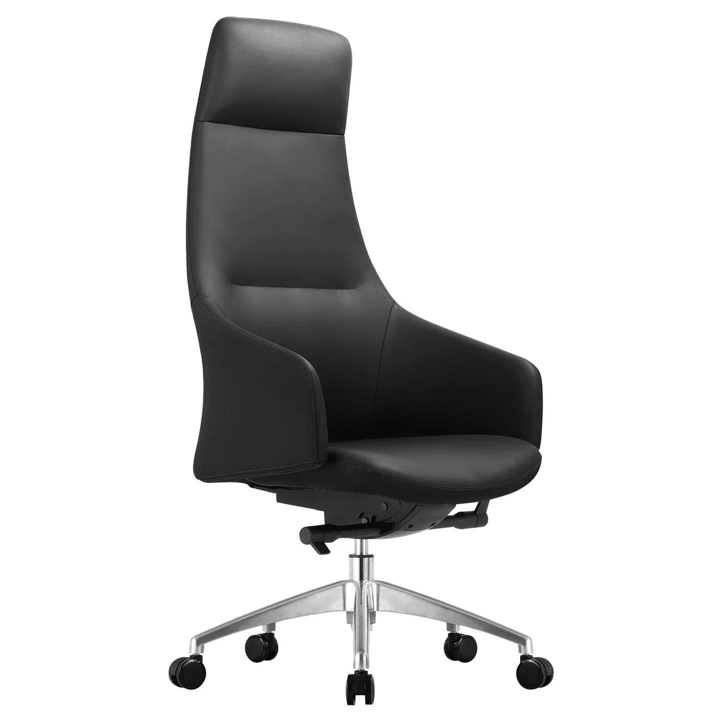 Celeste High-Back Office Chair in Upholstered Leather and Iron Base with Swivel and Tilt - Elax Furniture