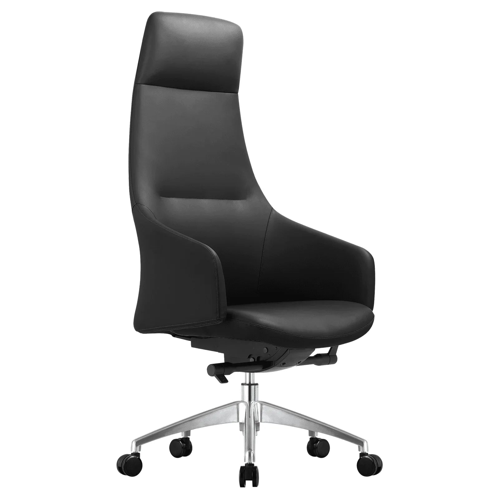 Celeste High-Back Office Chair in Upholstered Leather and Iron Base with Swivel and Tilt - Elax Furniture