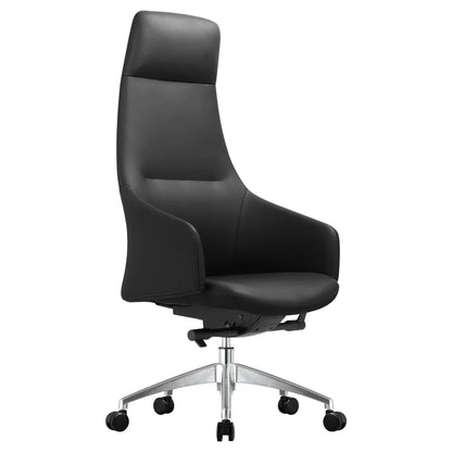 Celeste High-Back Office Chair in Upholstered Leather and Iron Base with Swivel and Tilt - Elax Furniture